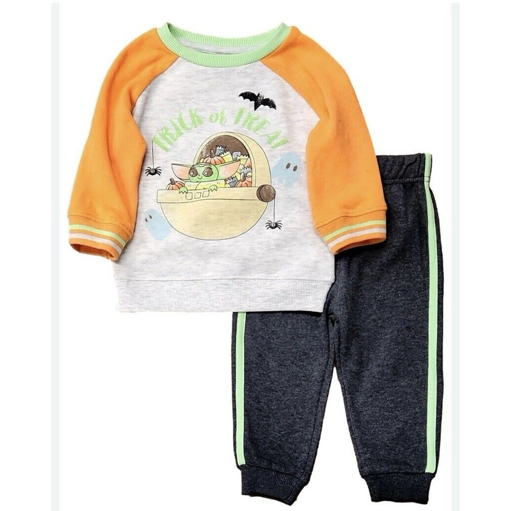 NWT 2pc Gray Disney Star Wars Yoda Halloween Top & Pant Set 2T